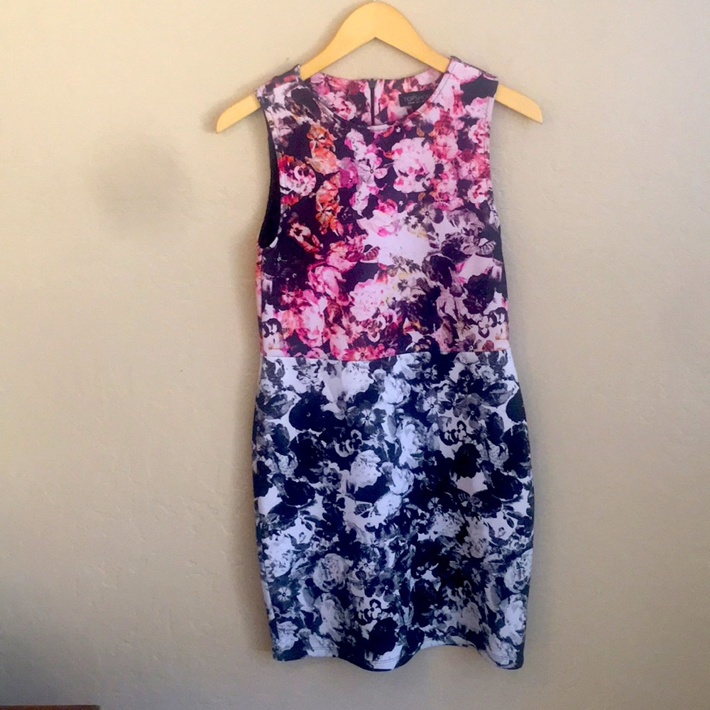 Top shop flower print dress size 8